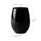 Smarty Had A Party 12 oz. Black Elegant Stemless Plastic Wine Glasses (64 Glasses), 64PK 3712-BK-CASE - alternate 2